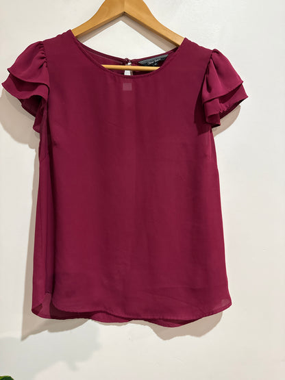 Oliver Black Size 10 Ruffle Sleeve Top