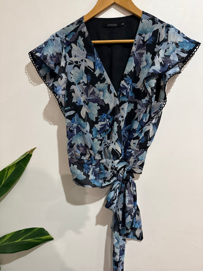 Portmans Size 12 Floral Wrap Top