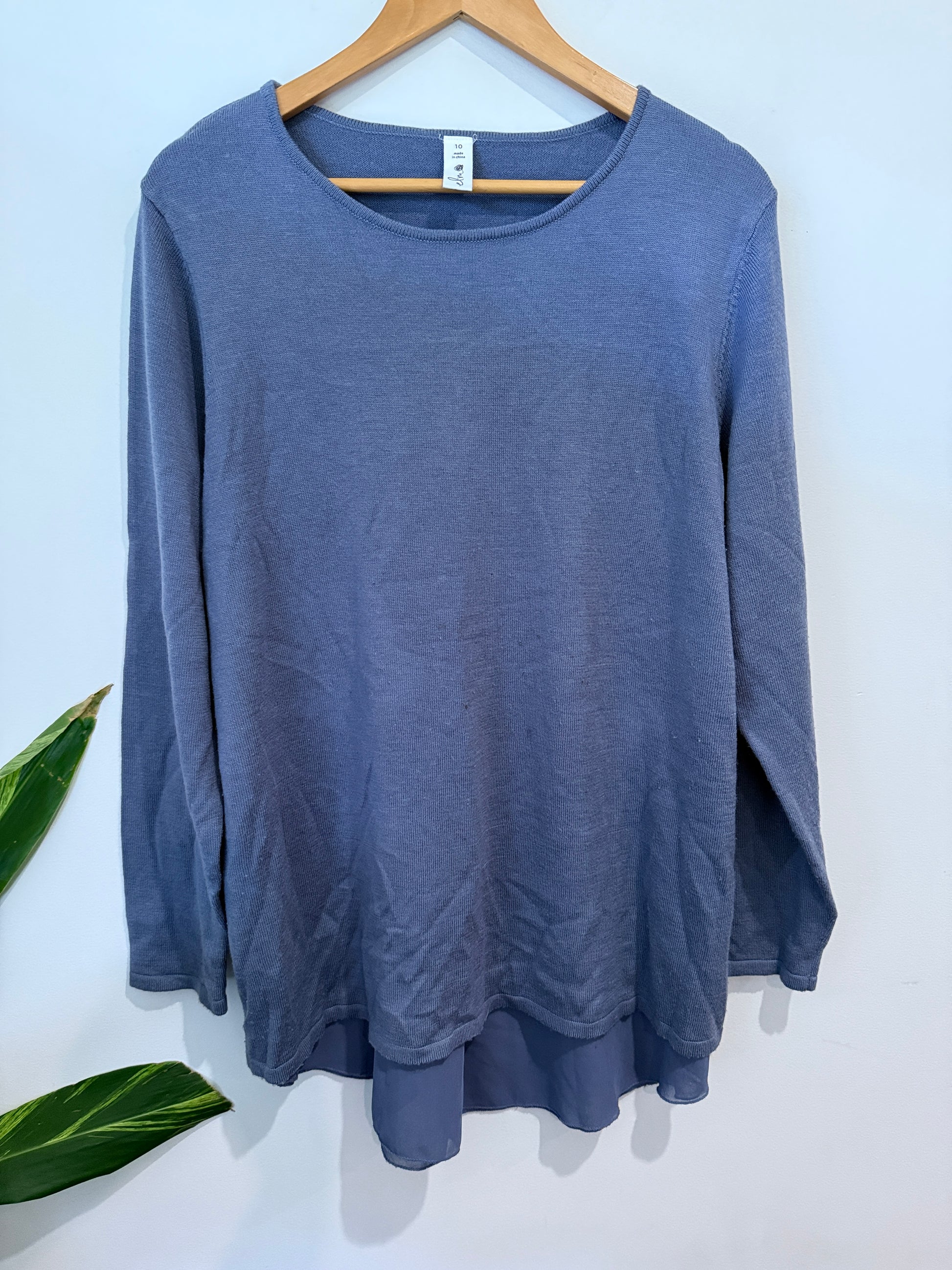 Elm Long-sleeve Knit Pullover Top Size 10