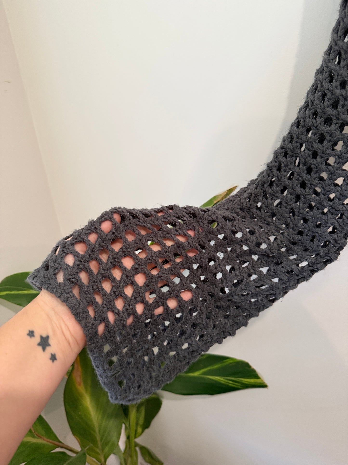 Open-mesh Crochet Scarf