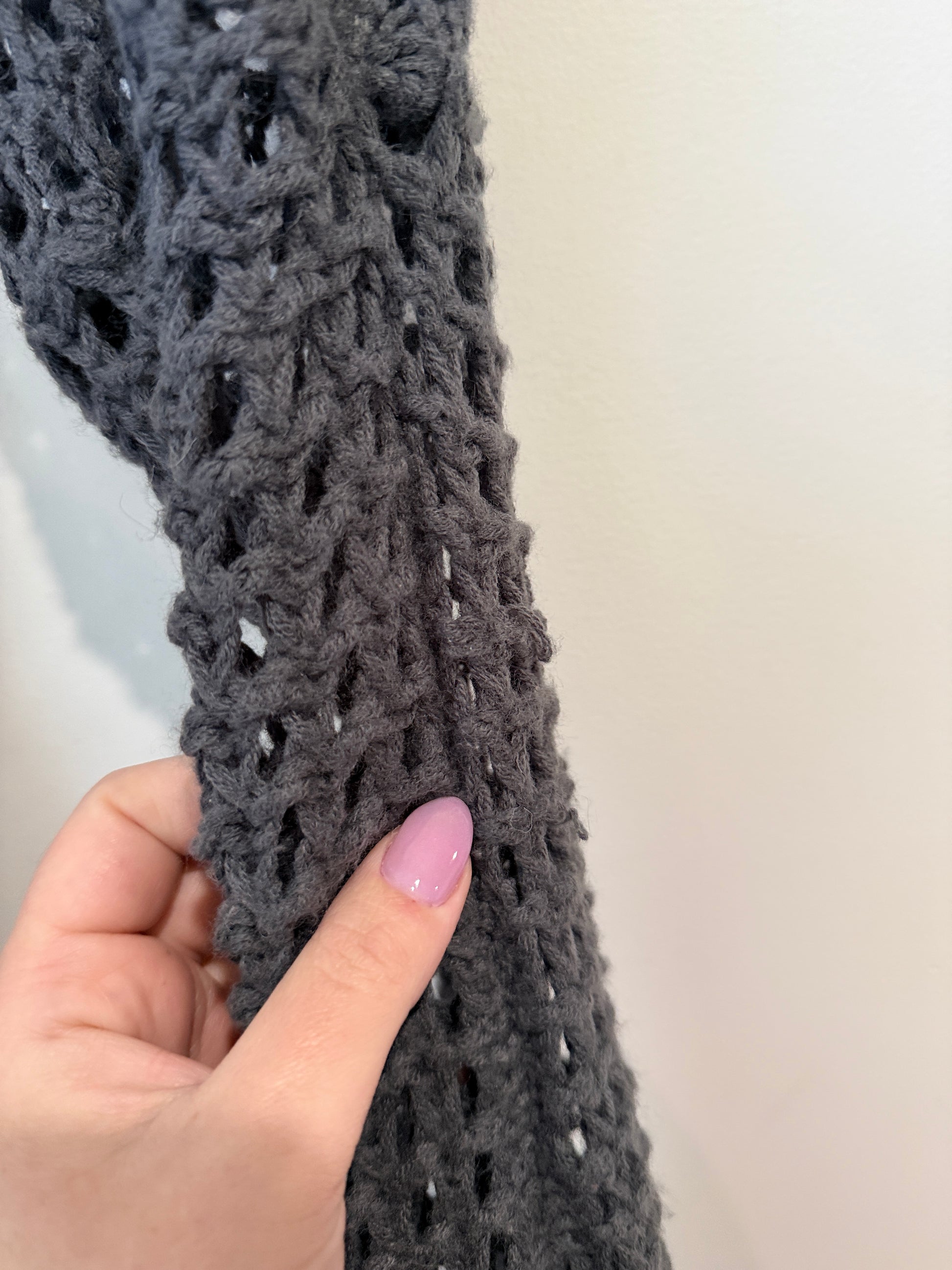 Open-mesh Crochet Scarf