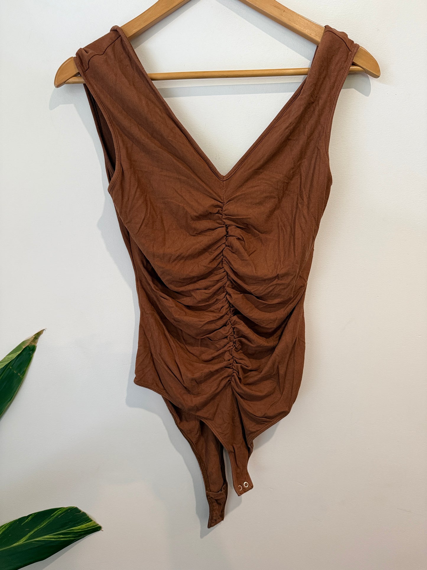 Agolde Ruched Sleeveless Bodysuit Size L