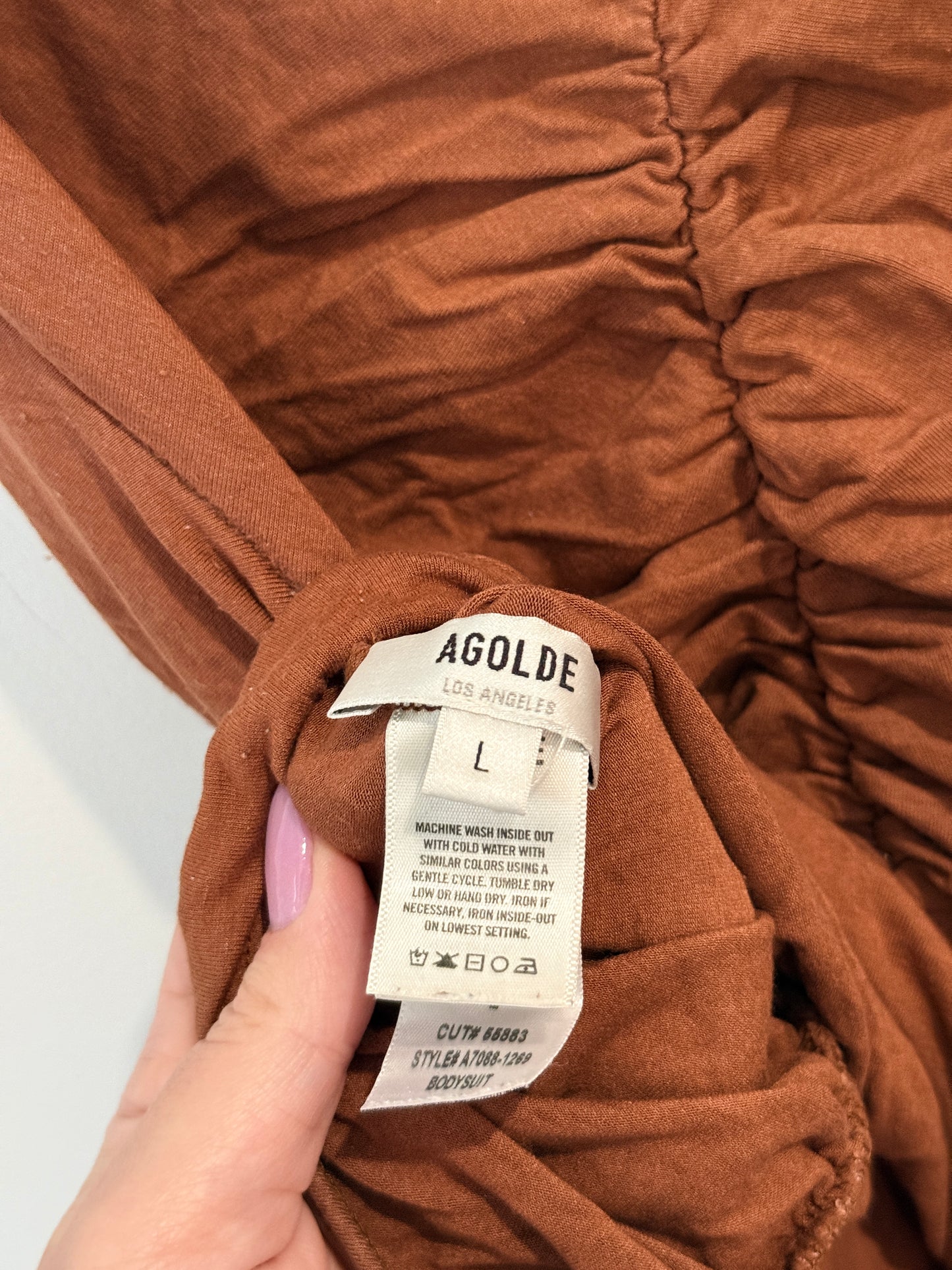 Agolde Ruched Sleeveless Bodysuit Size L