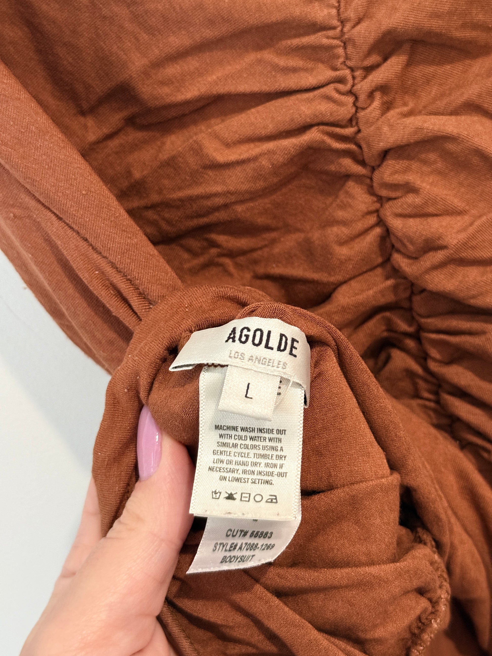 Agolde Ruched Sleeveless Bodysuit Size L