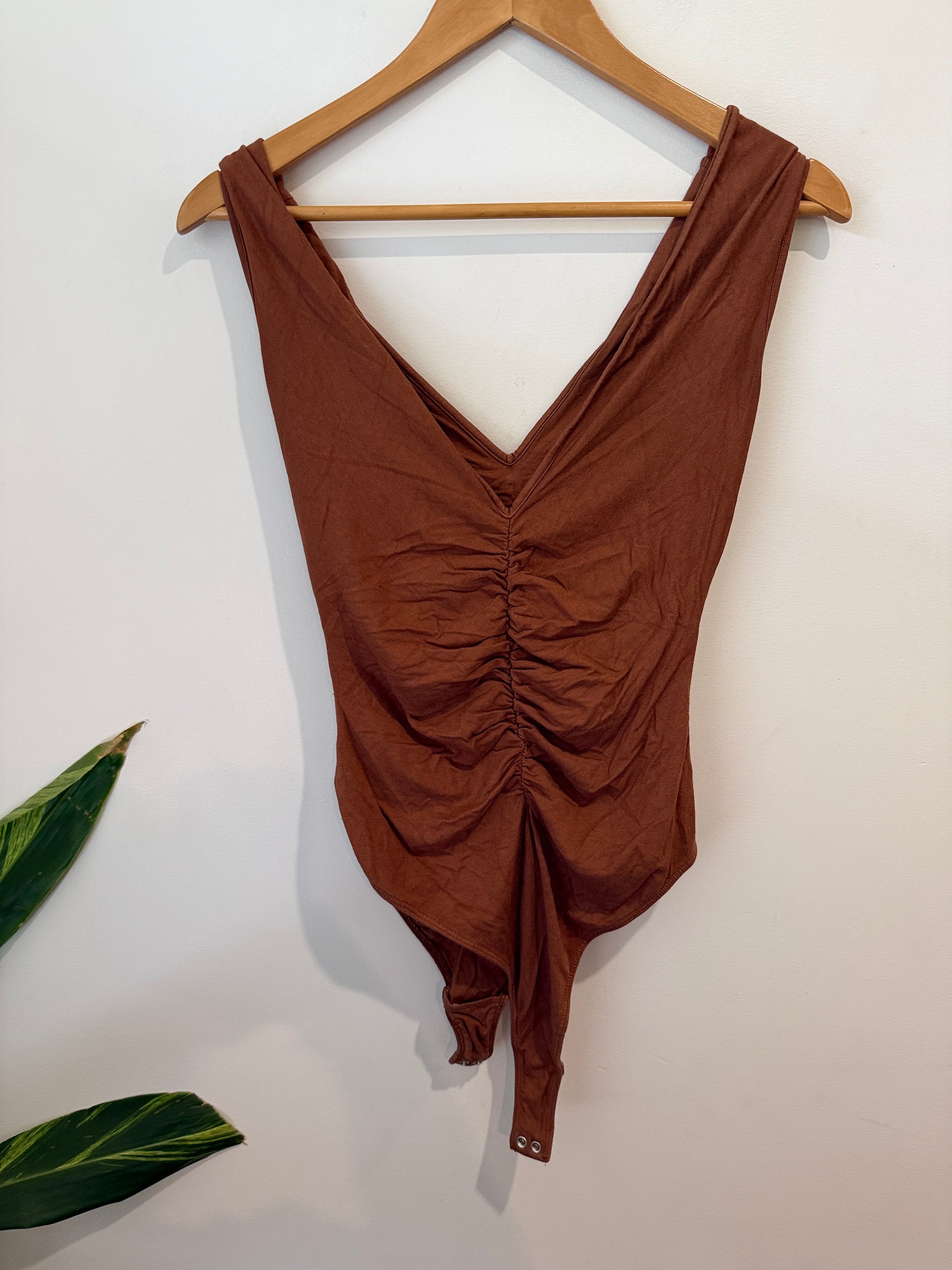 Agolde Ruched Sleeveless Bodysuit Size L