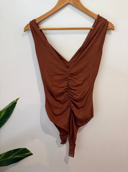 Agolde Ruched Sleeveless Bodysuit Size L