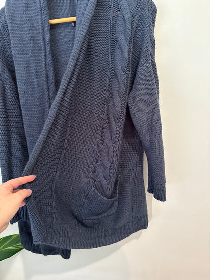 Spirit Waffle-knit Open-front Cardigan Size L