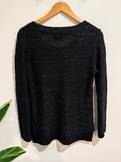 Jeanswest Size S Black Textured Sequin Jumper
