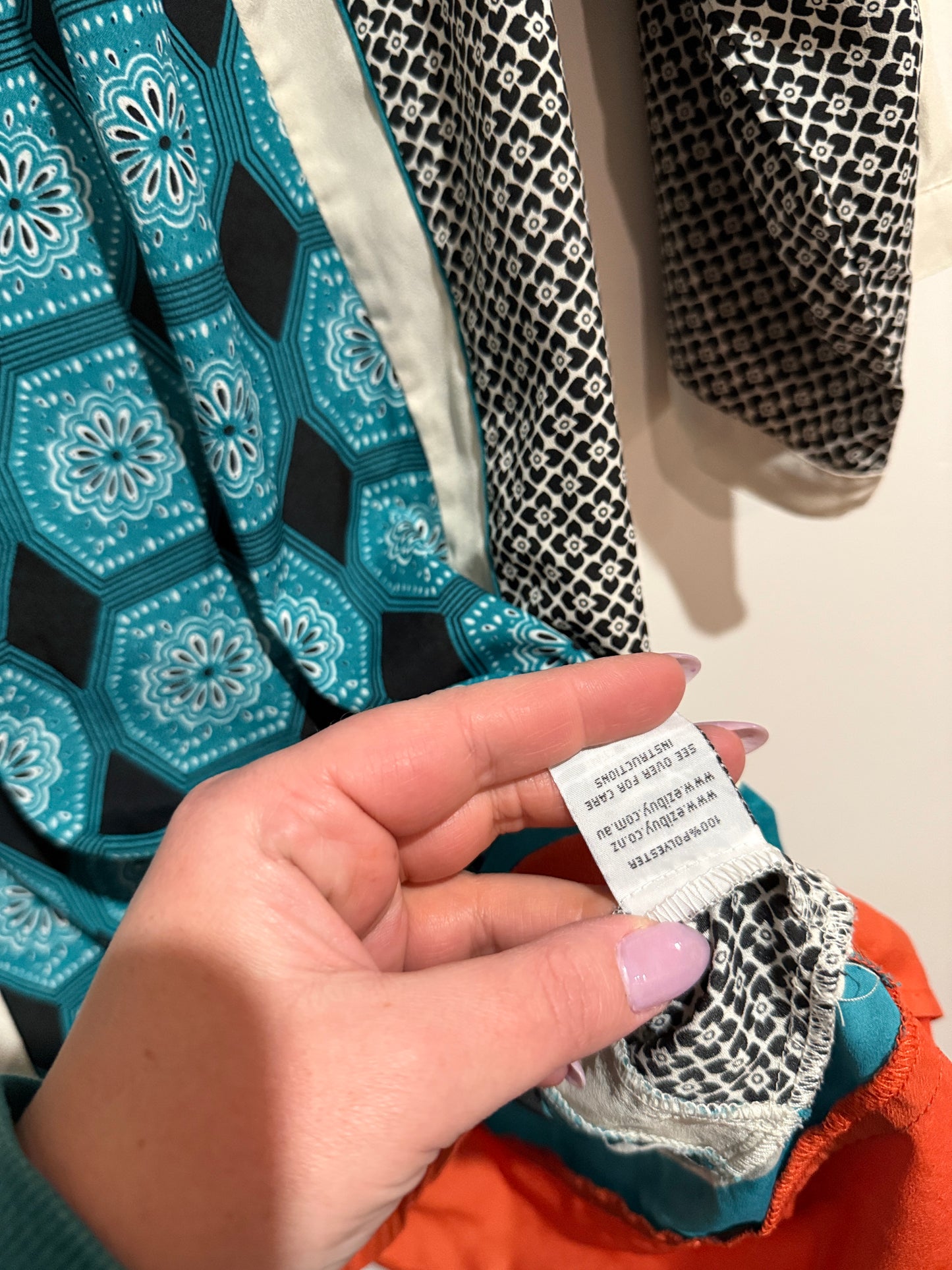Capture Size 12 Teal Multi Print Top