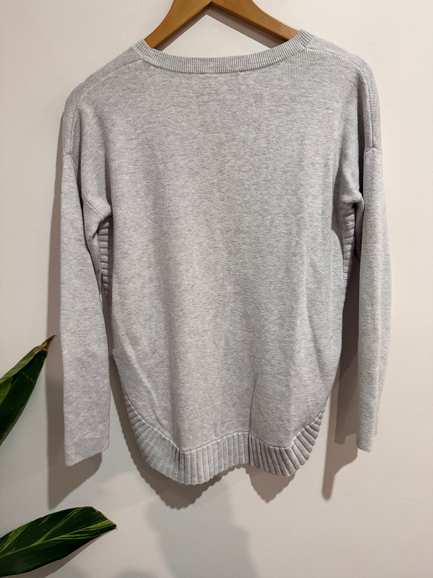 Forever New Size XS Grey Ribbed Panel Jumper