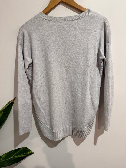 Forever New Size XS Grey Ribbed Panel Jumper