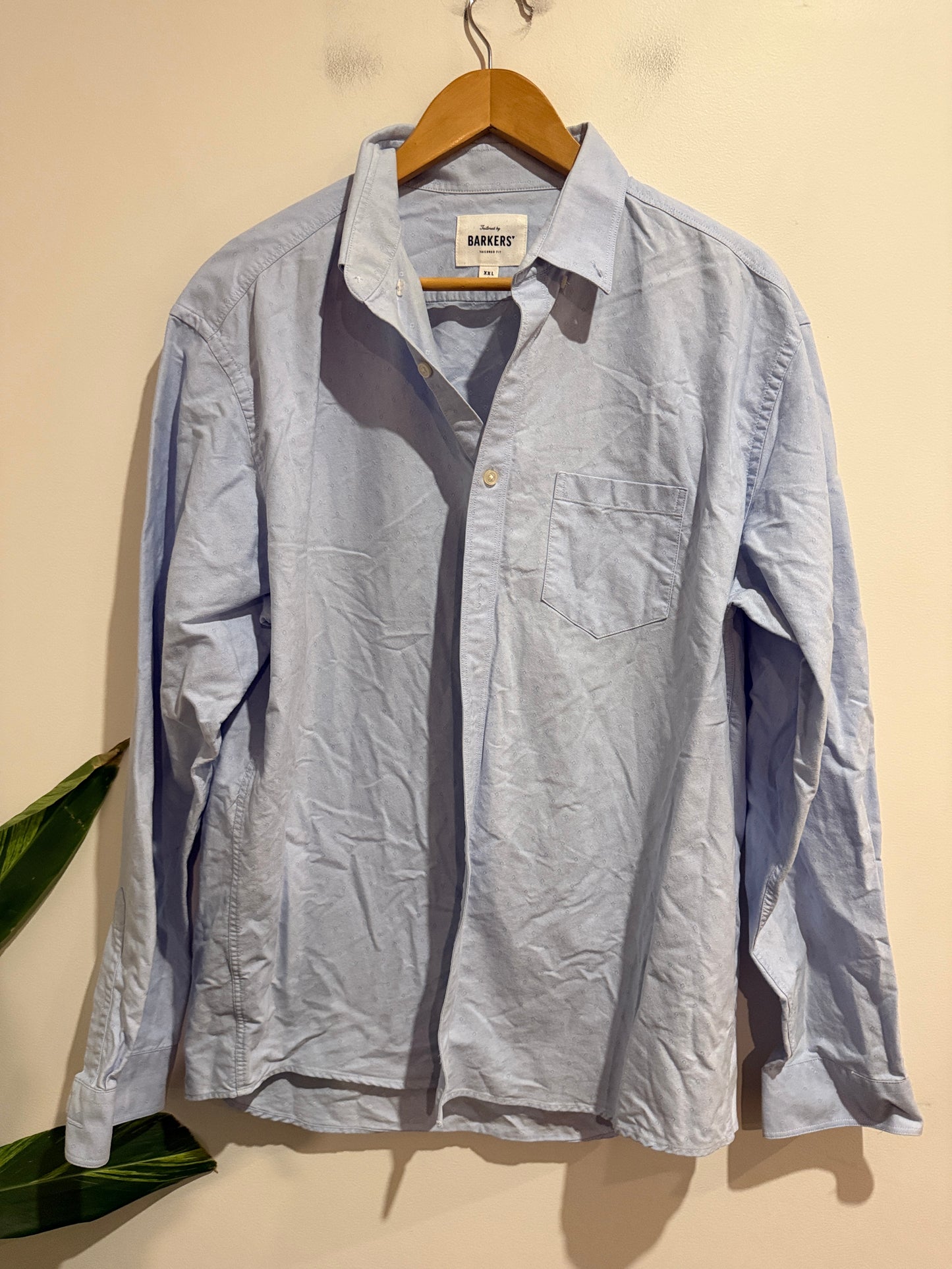 Barkers Size XXL Light Blue Oxford Shirt