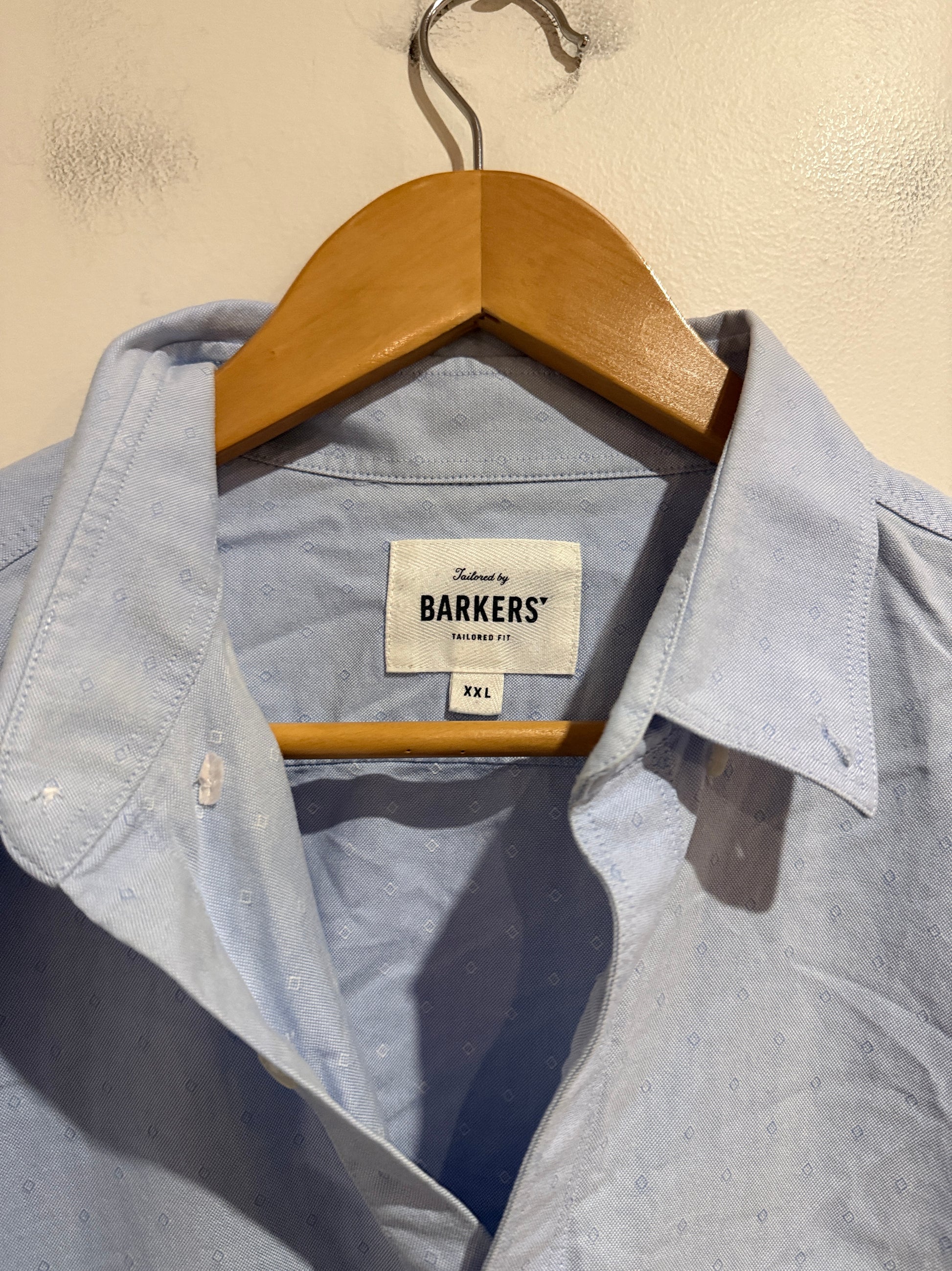Barkers Size XXL Light Blue Oxford Shirt