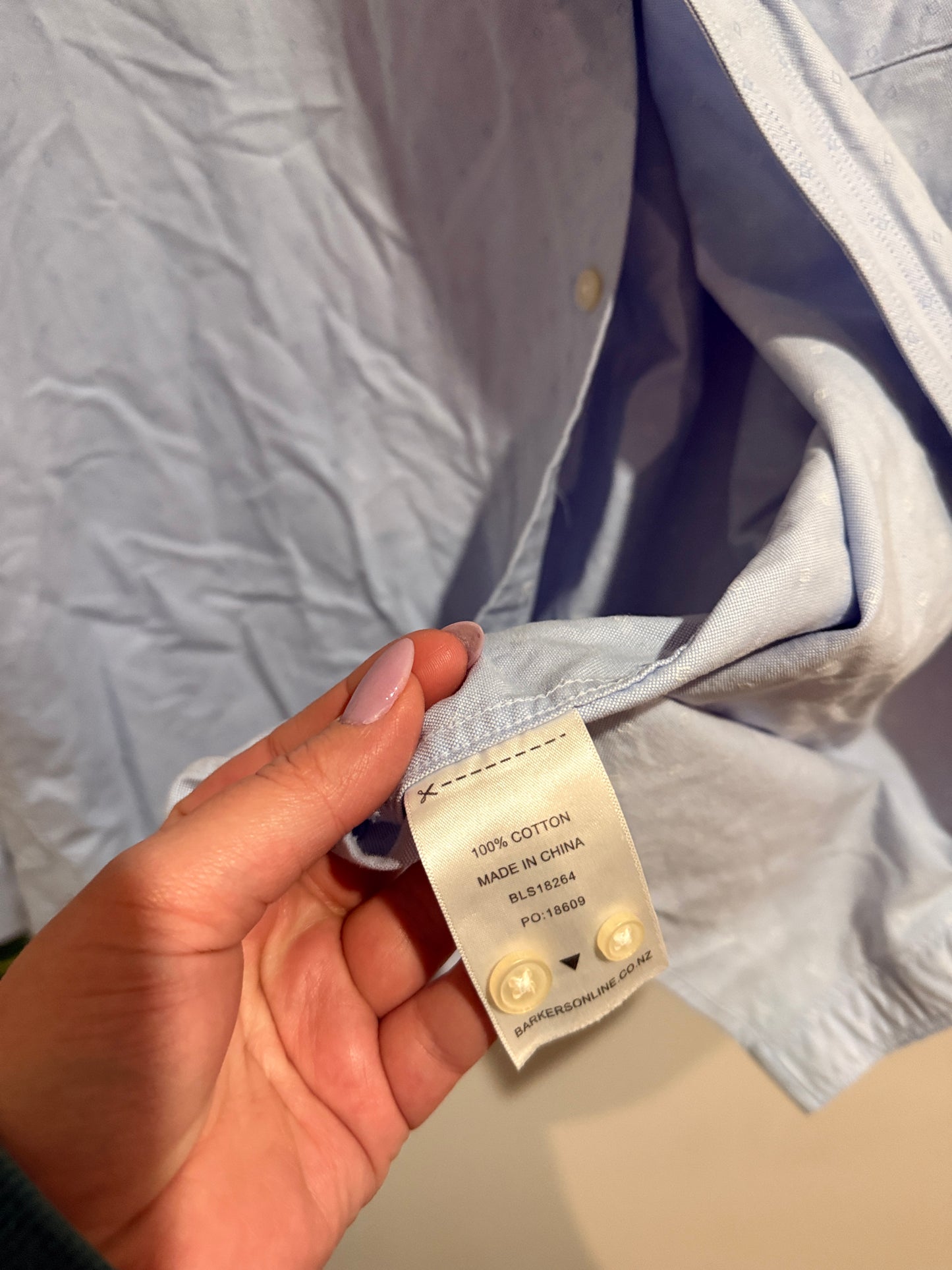 Barkers Size XXL Light Blue Oxford Shirt