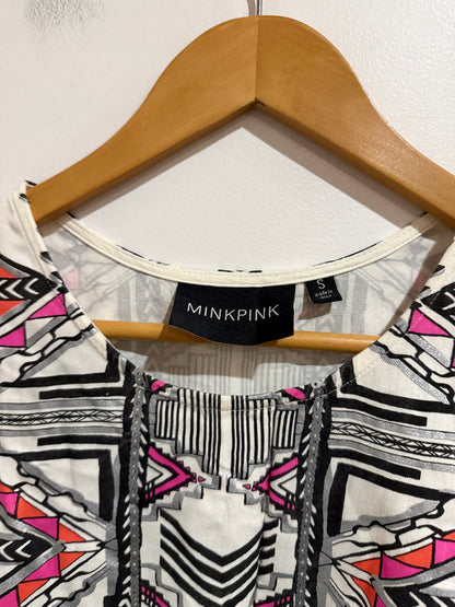 MINKPINK Size S Aztec Print Sleeveless Mini Dress
