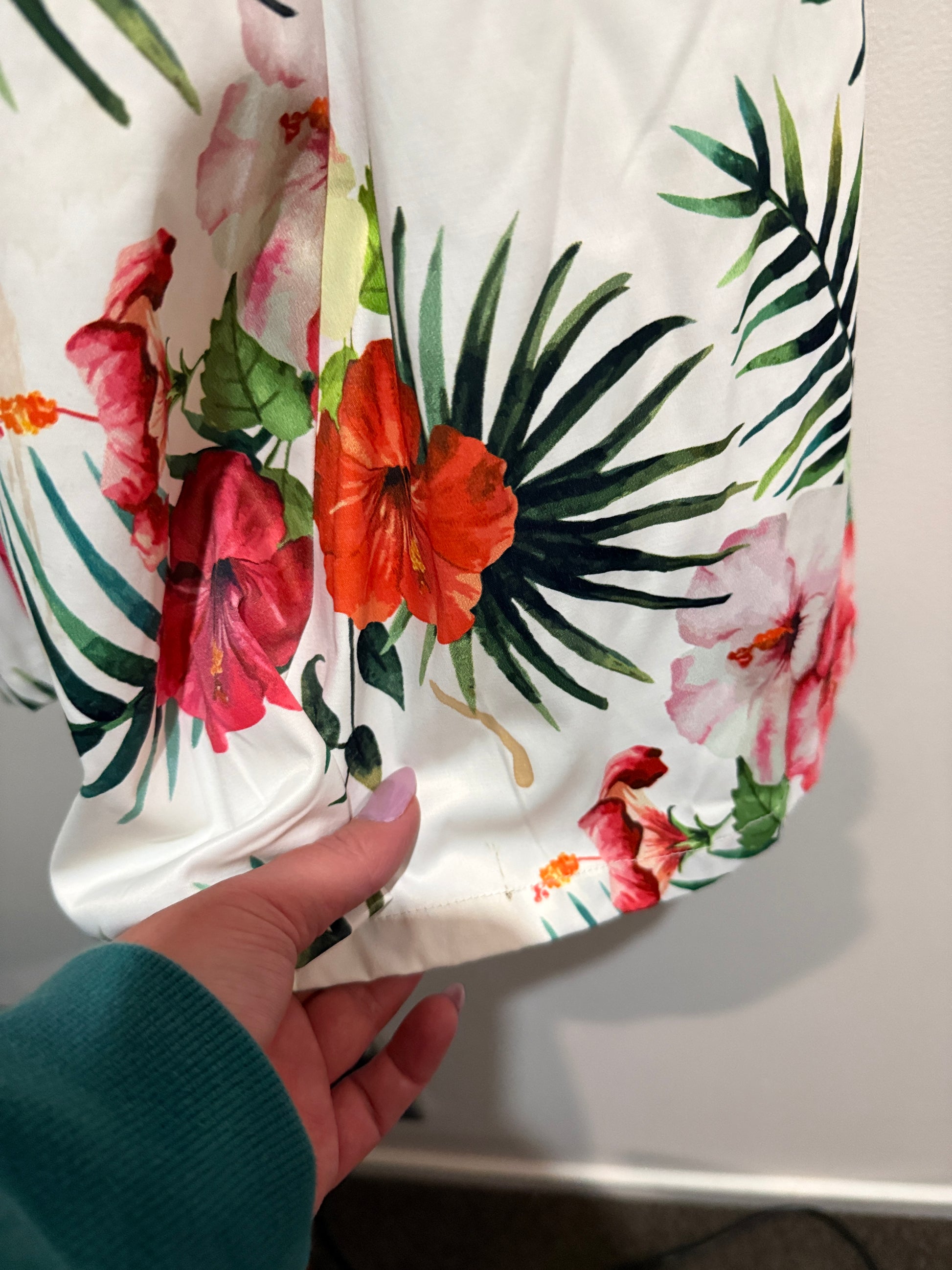 Pagani Size 10 White Tropical Print Dress