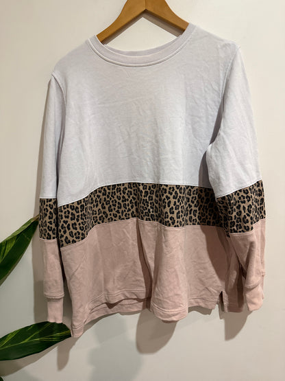 Anko Size 18 Colourblock Leopard Sweatshirt