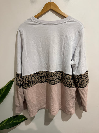 Anko Size 18 Colourblock Leopard Sweatshirt