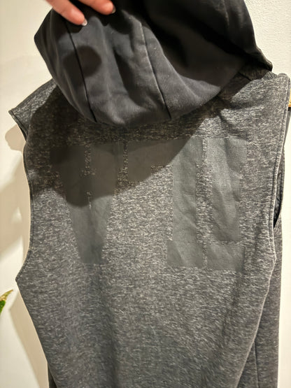 Ilabb Size L Grey Black Sleeveless Hooded Vest