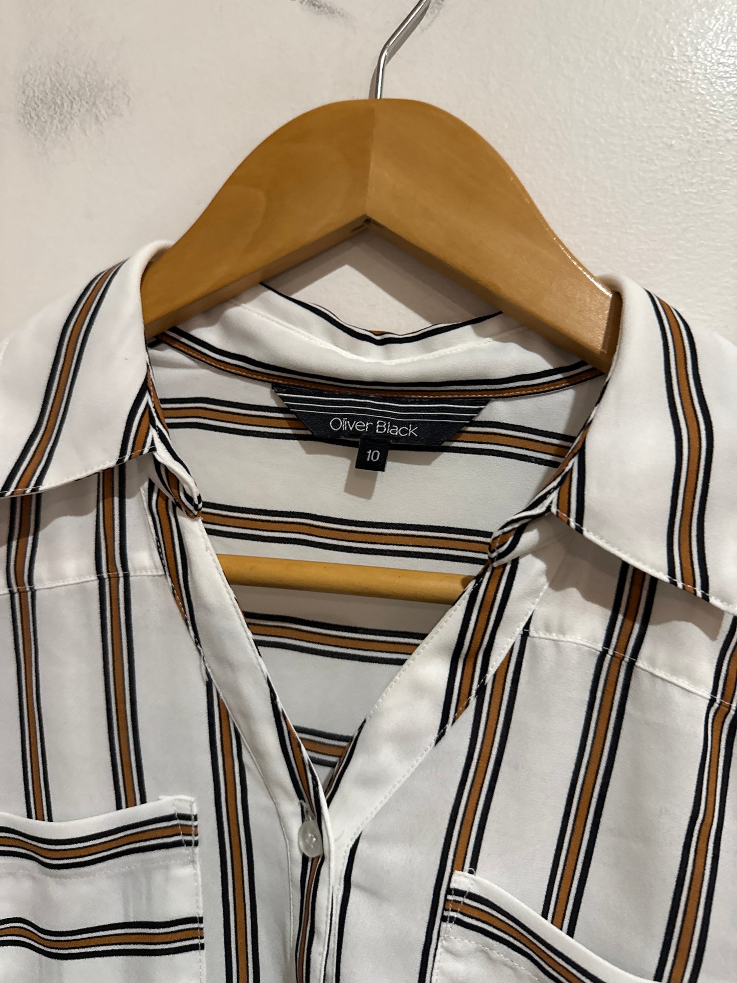 Oliver Black Size 10 Striped Button Up Shirt