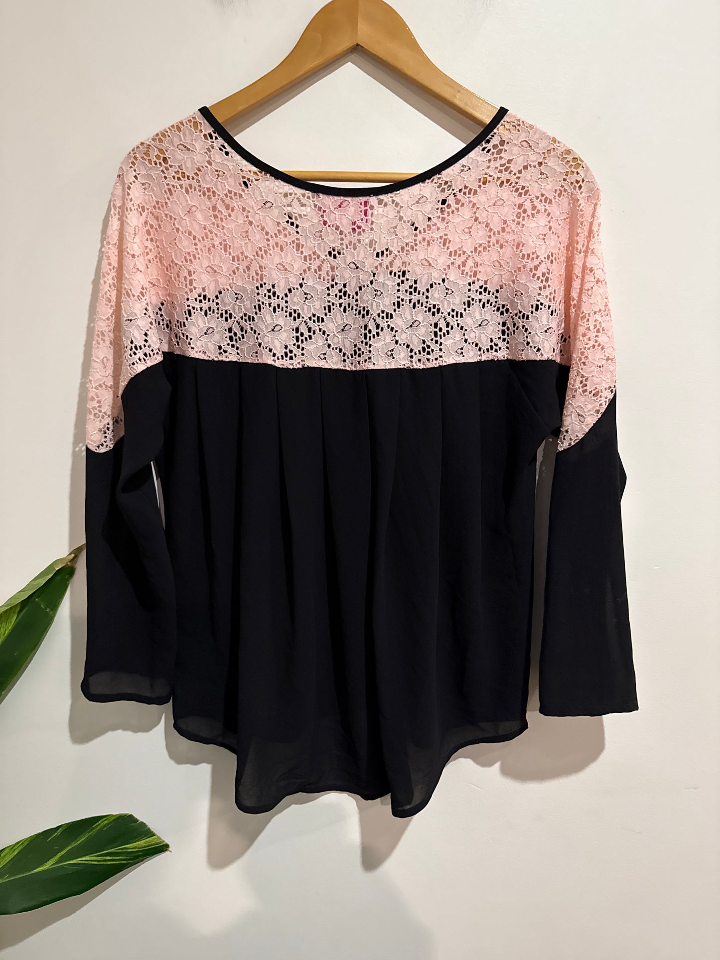 Charlo Floral Lace Colorblock Top Size 10