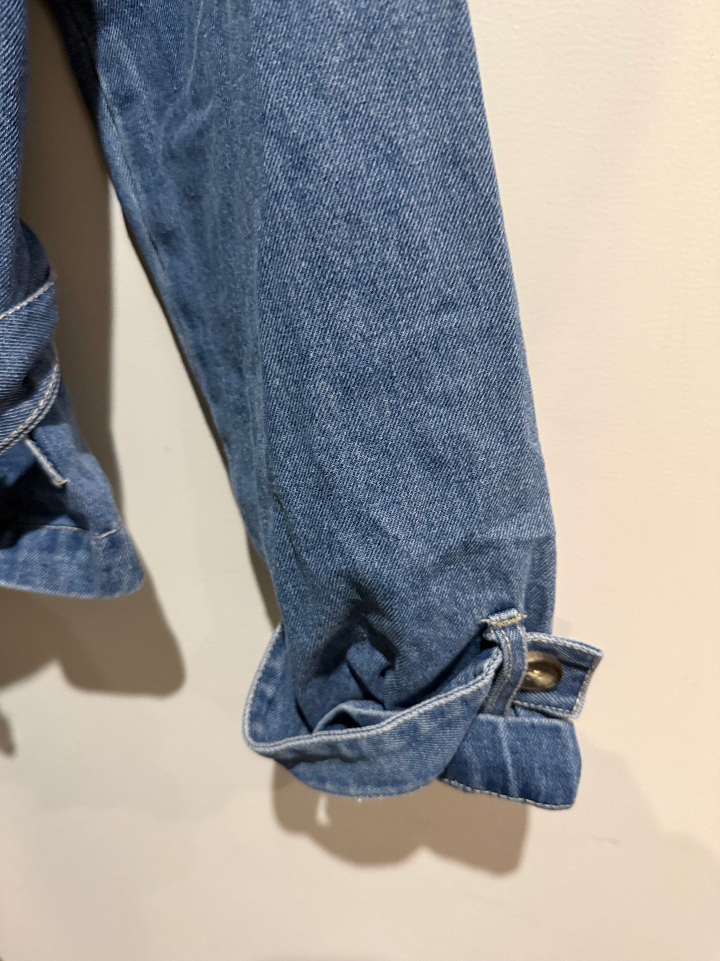 Anko Cropped Denim Trench Jacket Size 12