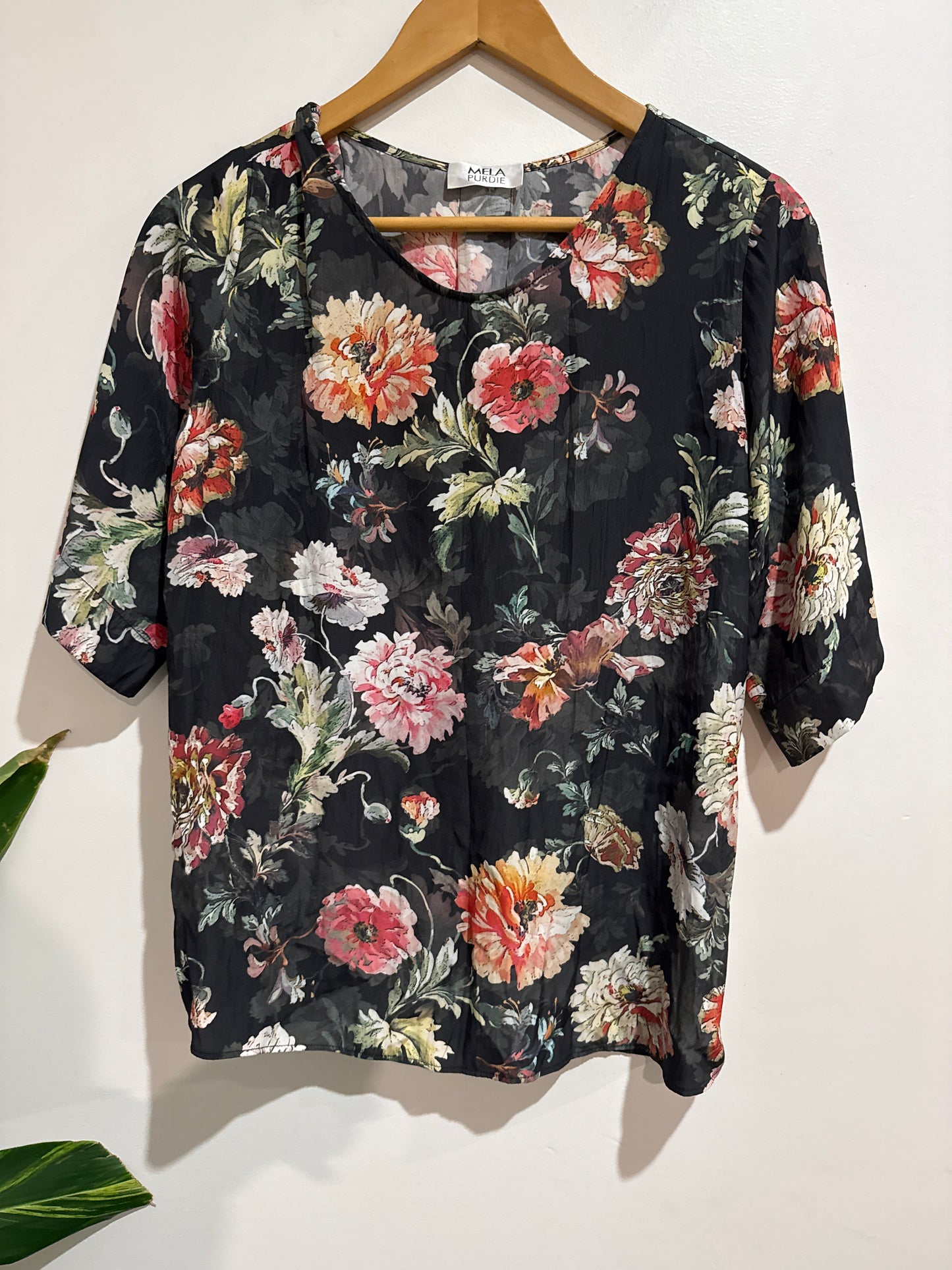 Mela Purdie Floral Short-sleeve Top Size XS