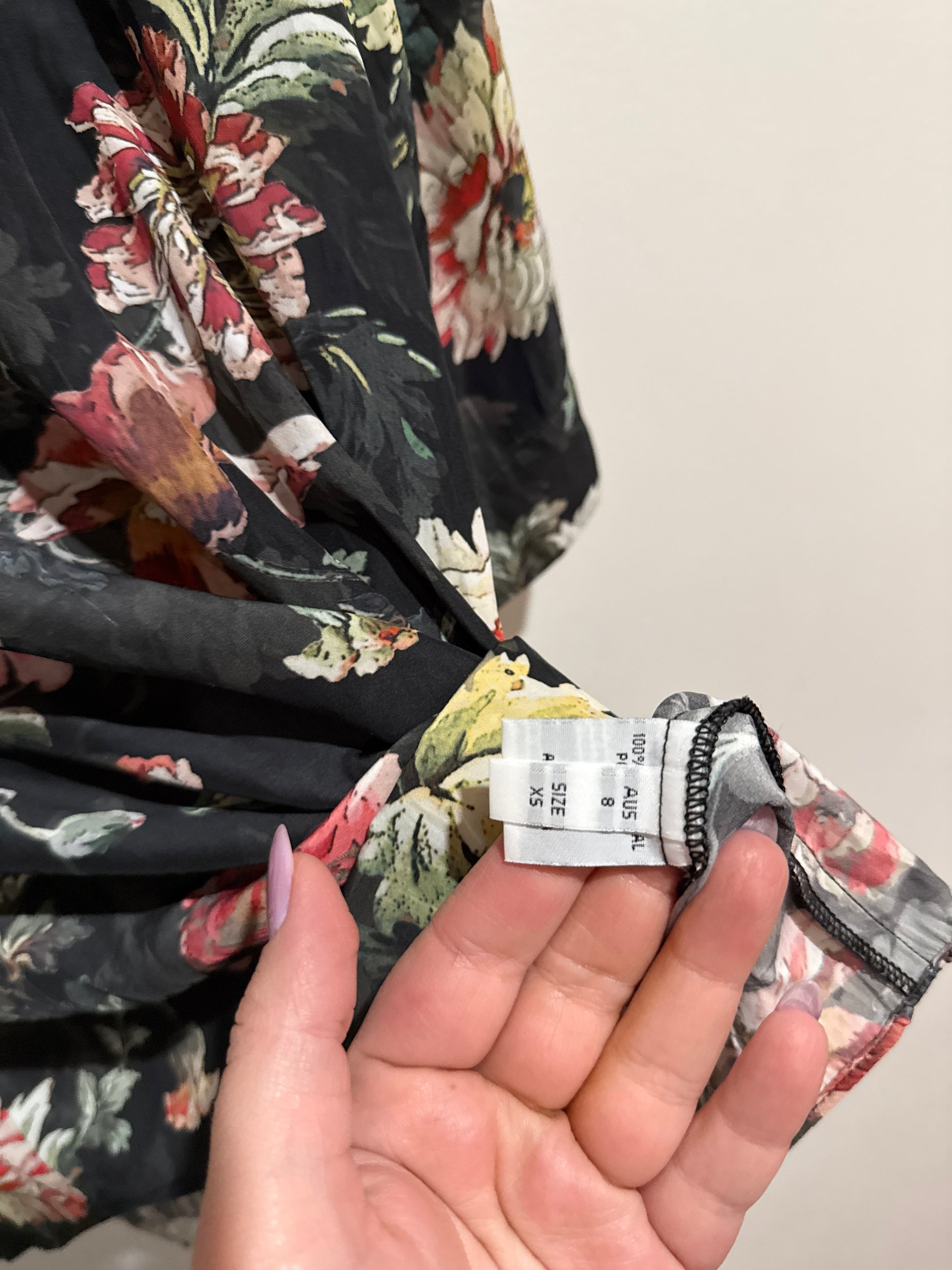 Mela Purdie Floral Short-sleeve Top Size XS