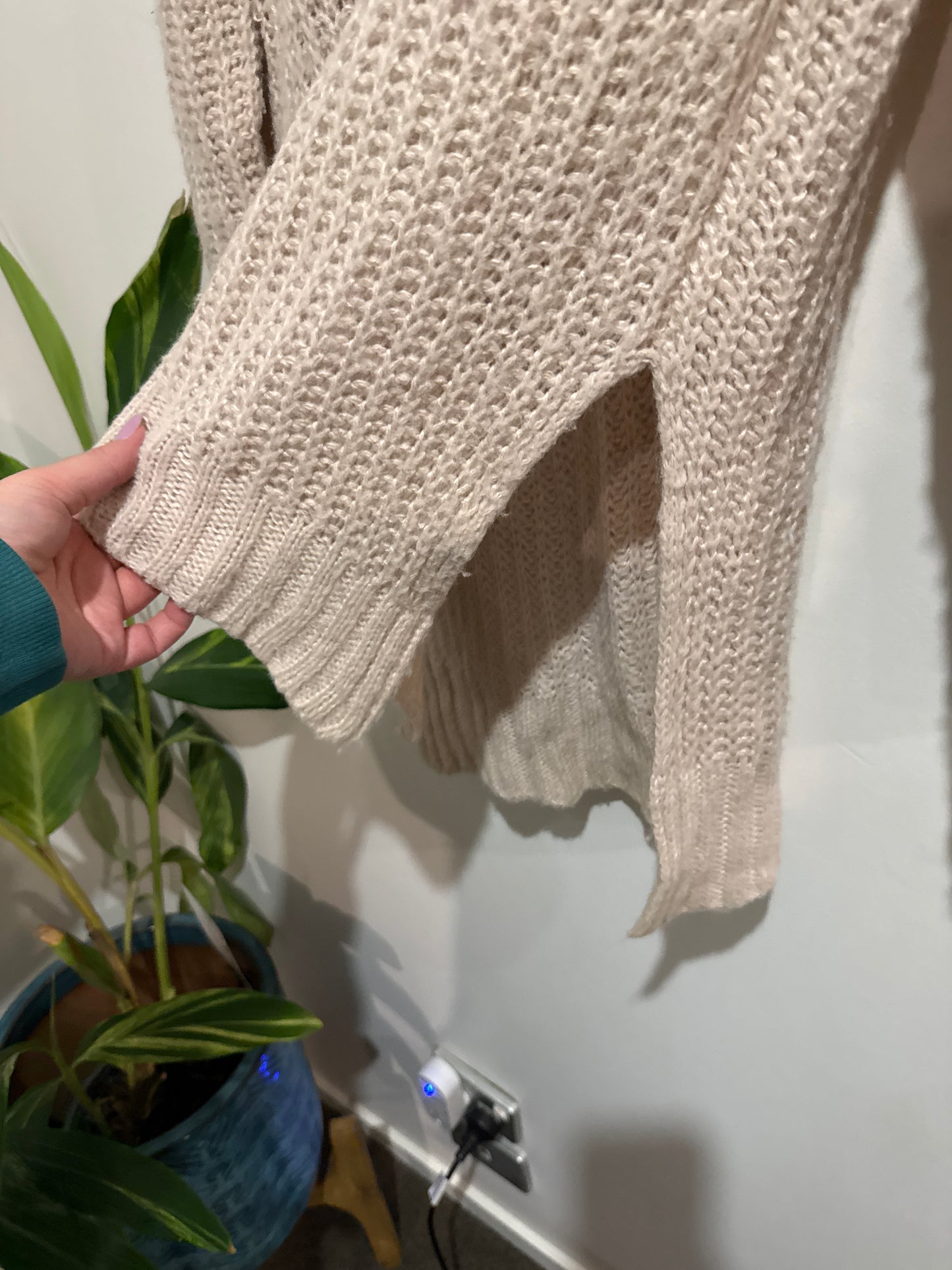 Izabel Oversized Beige Sweater Size 10