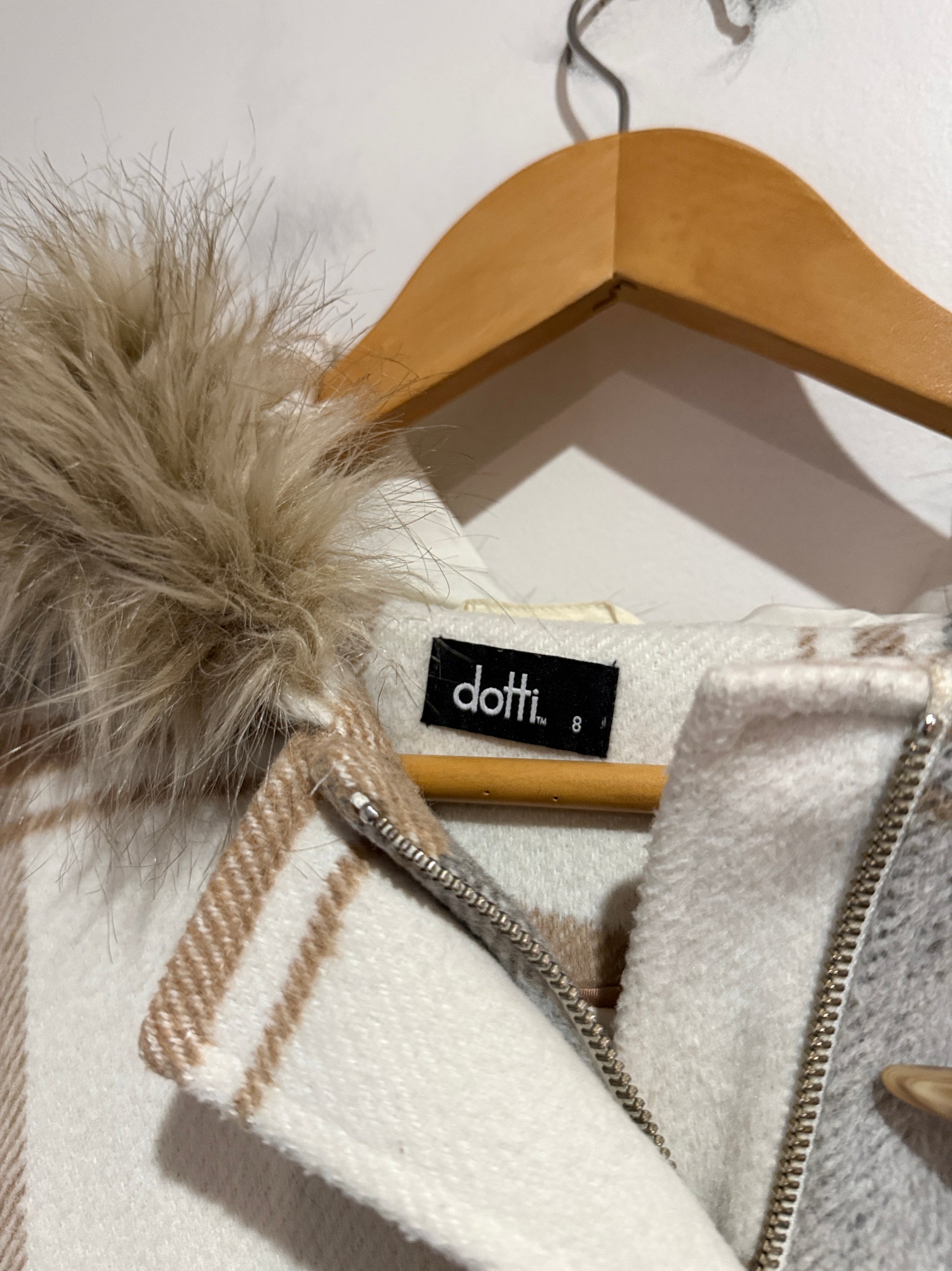 Dotti Plaid Toggle Coat Size 8