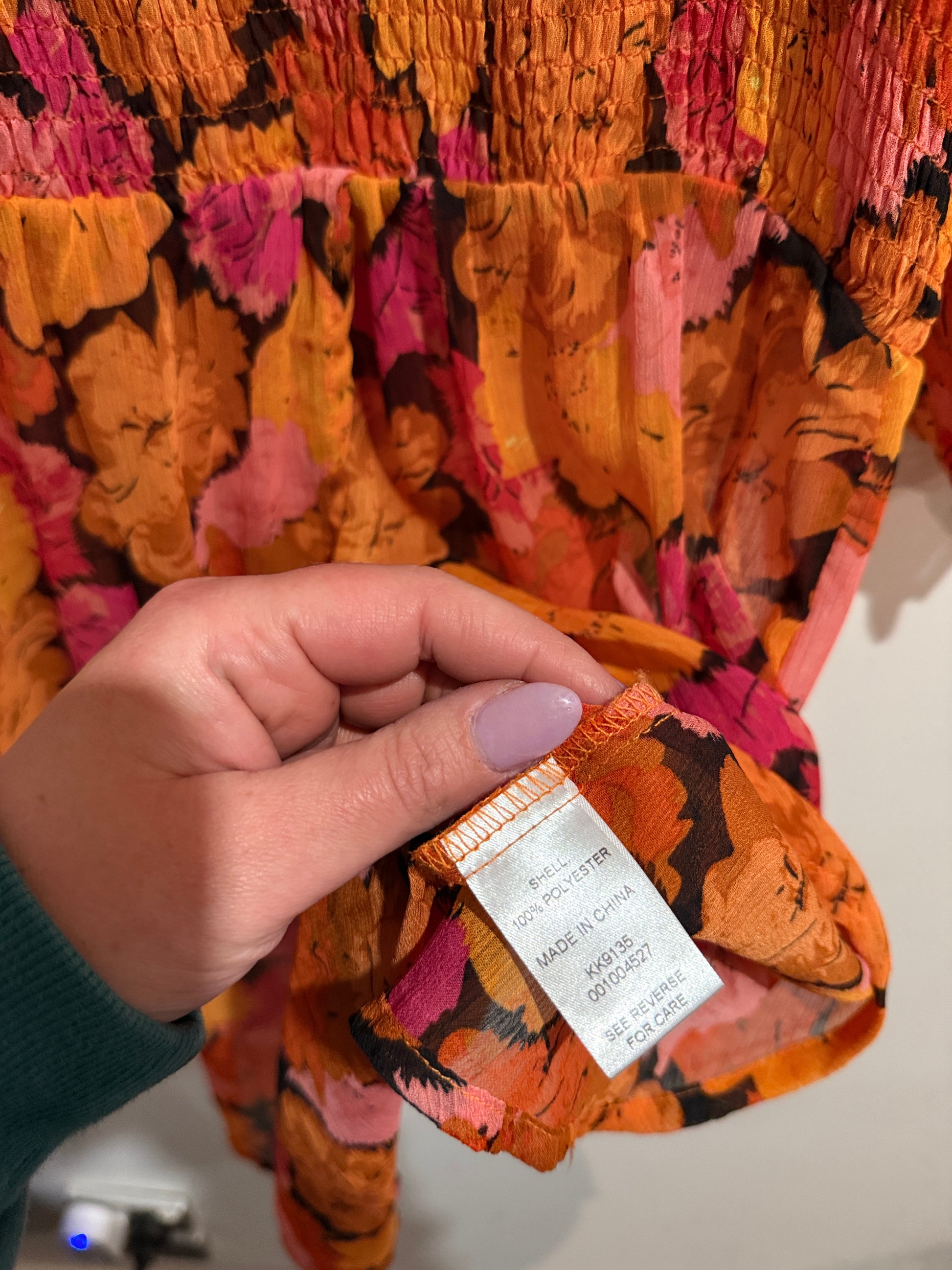K & K Floral Print Georgette Dress Size S | U/Arm to U/Arm 43cm