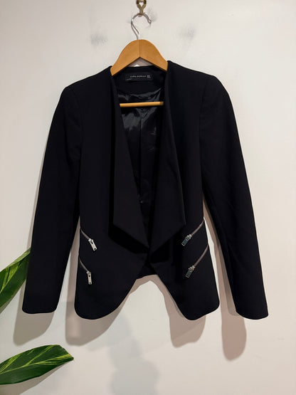 Zara Open-front Draped Blazer Size S