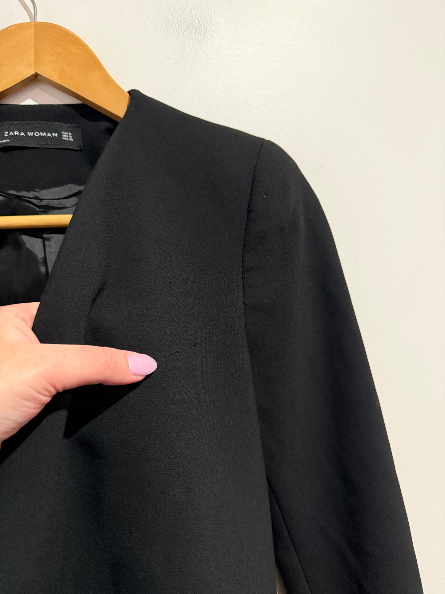 Zara Open-front Draped Blazer Size S