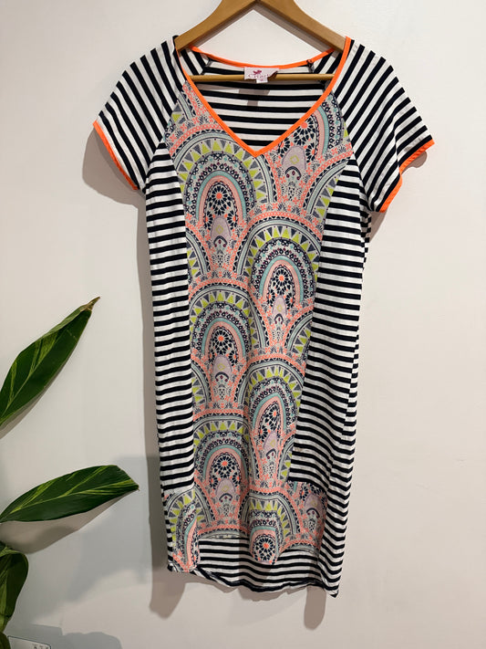 Charlo Short-sleeved Shift Dress Size 8