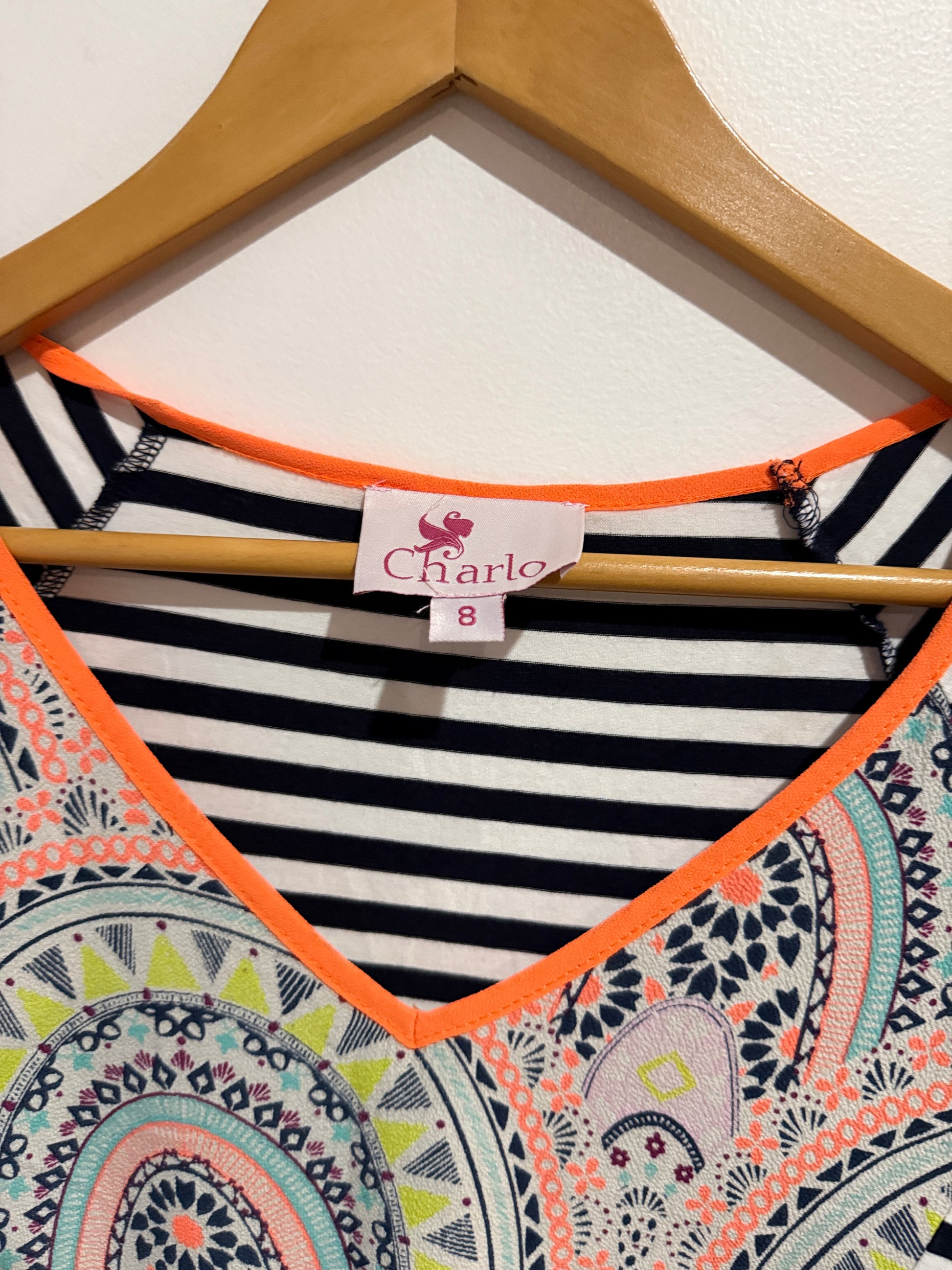Charlo Short-sleeved Shift Dress Size 8