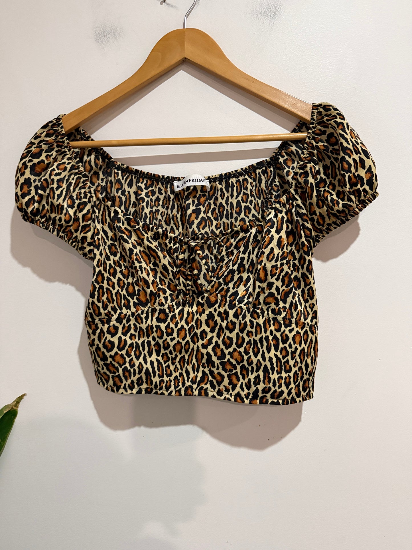 Black Friday Leopard Print Crop Top Size 10