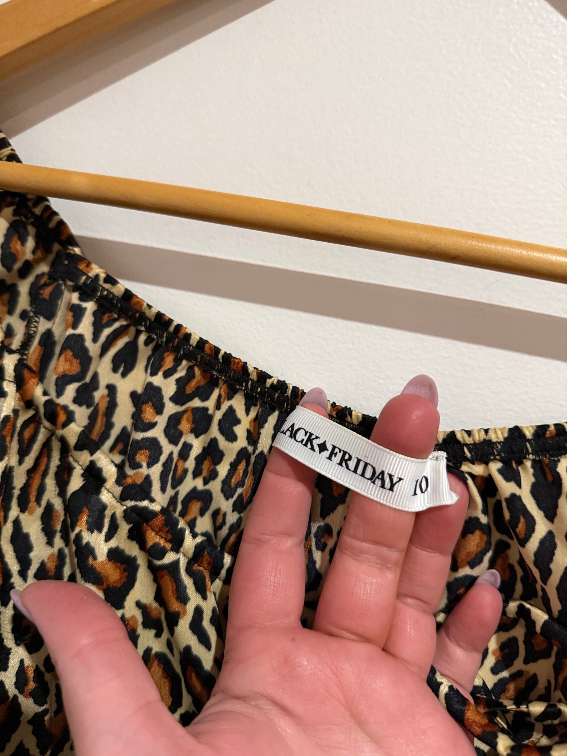 Black Friday Leopard Print Crop Top Size 10