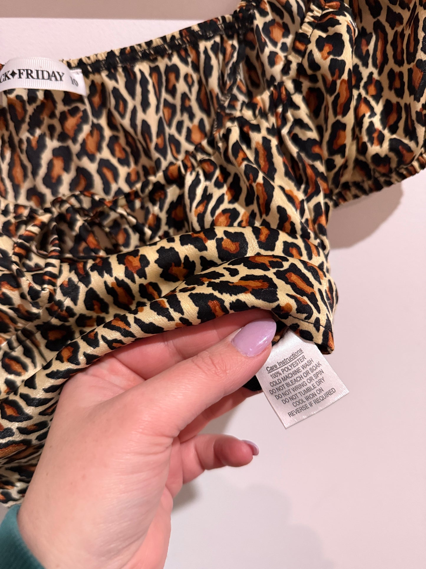 Black Friday Leopard Print Crop Top Size 10