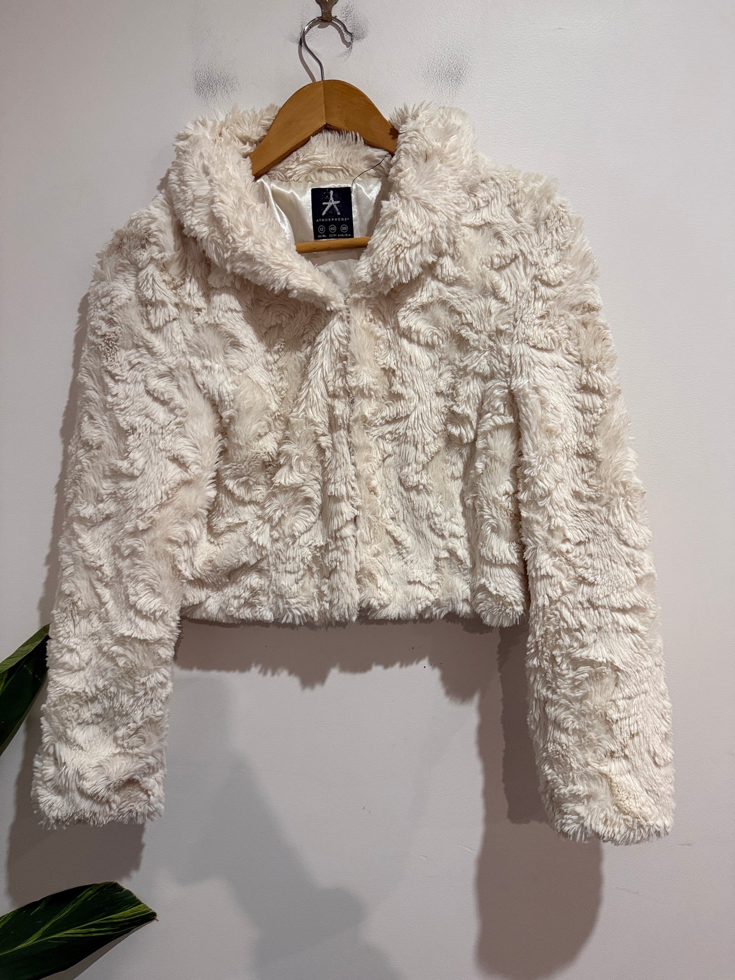 Atmosphere Cropped Faux Fur Jacket Size 12