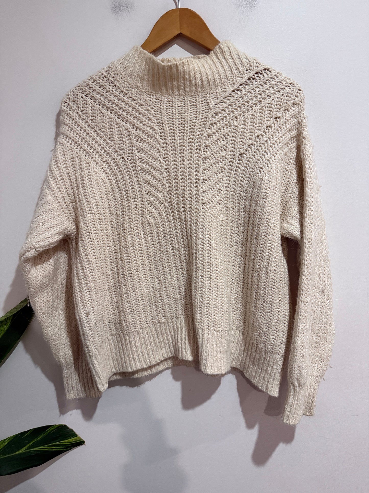 Country Road Cable Knit Mock Neck Sweater Size S