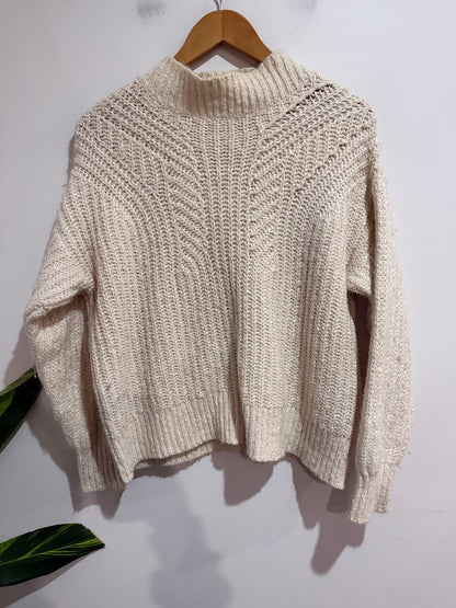 Country Road Cable Knit Mock Neck Sweater Size S