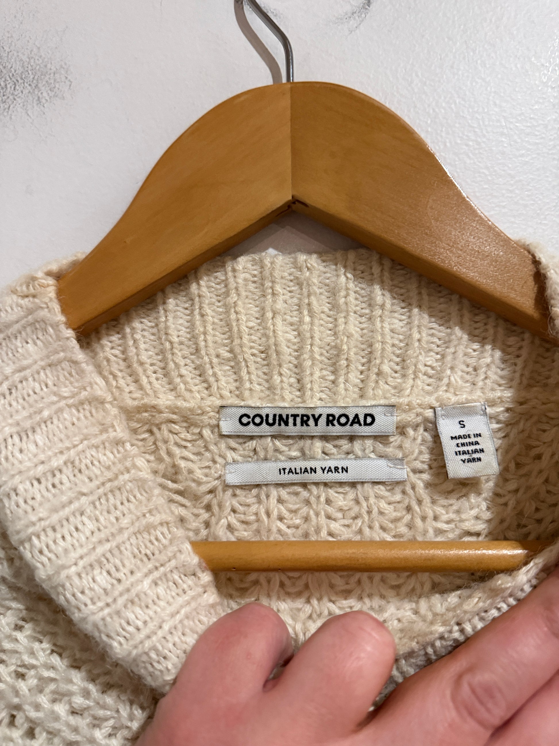Country Road Cable Knit Mock Neck Sweater Size S