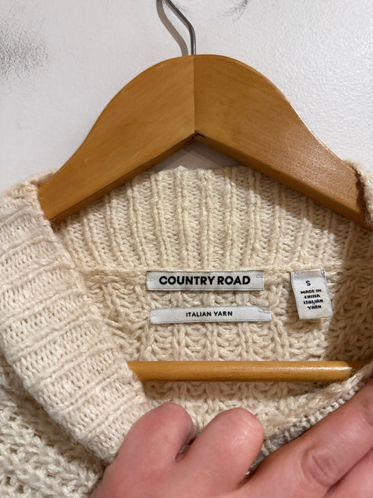 Country Road Cable Knit Mock Neck Sweater Size S