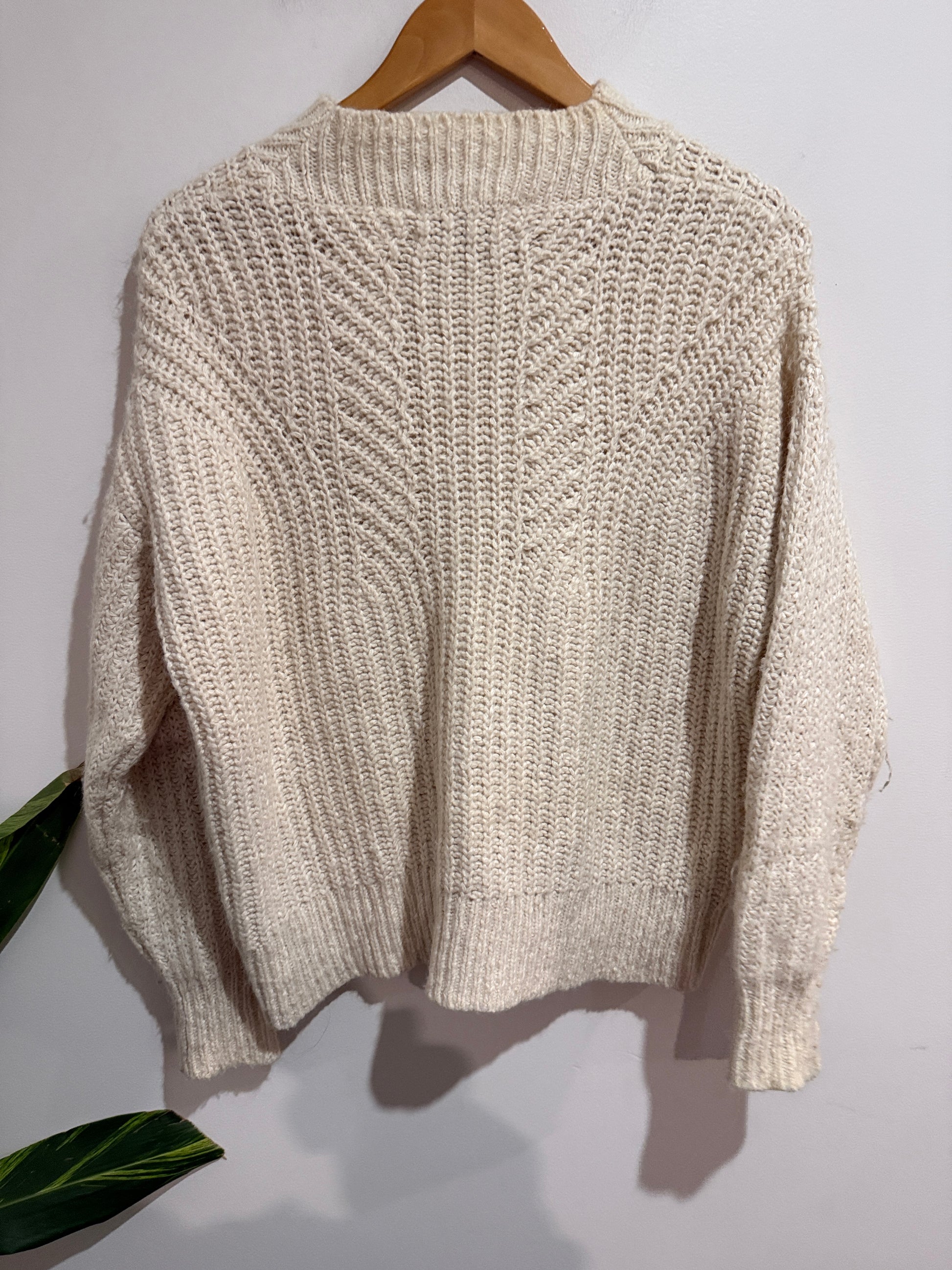 Country Road Cable Knit Mock Neck Sweater Size S