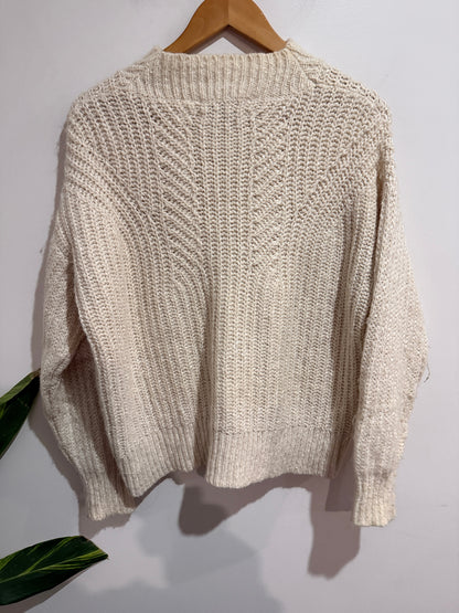 Country Road Cable Knit Mock Neck Sweater Size S