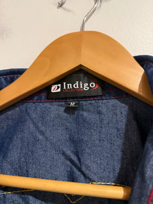 Indigo Collection Size M Embroidered Denim Shirt