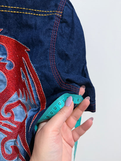 Indigo Collection Size M Embroidered Denim Shirt