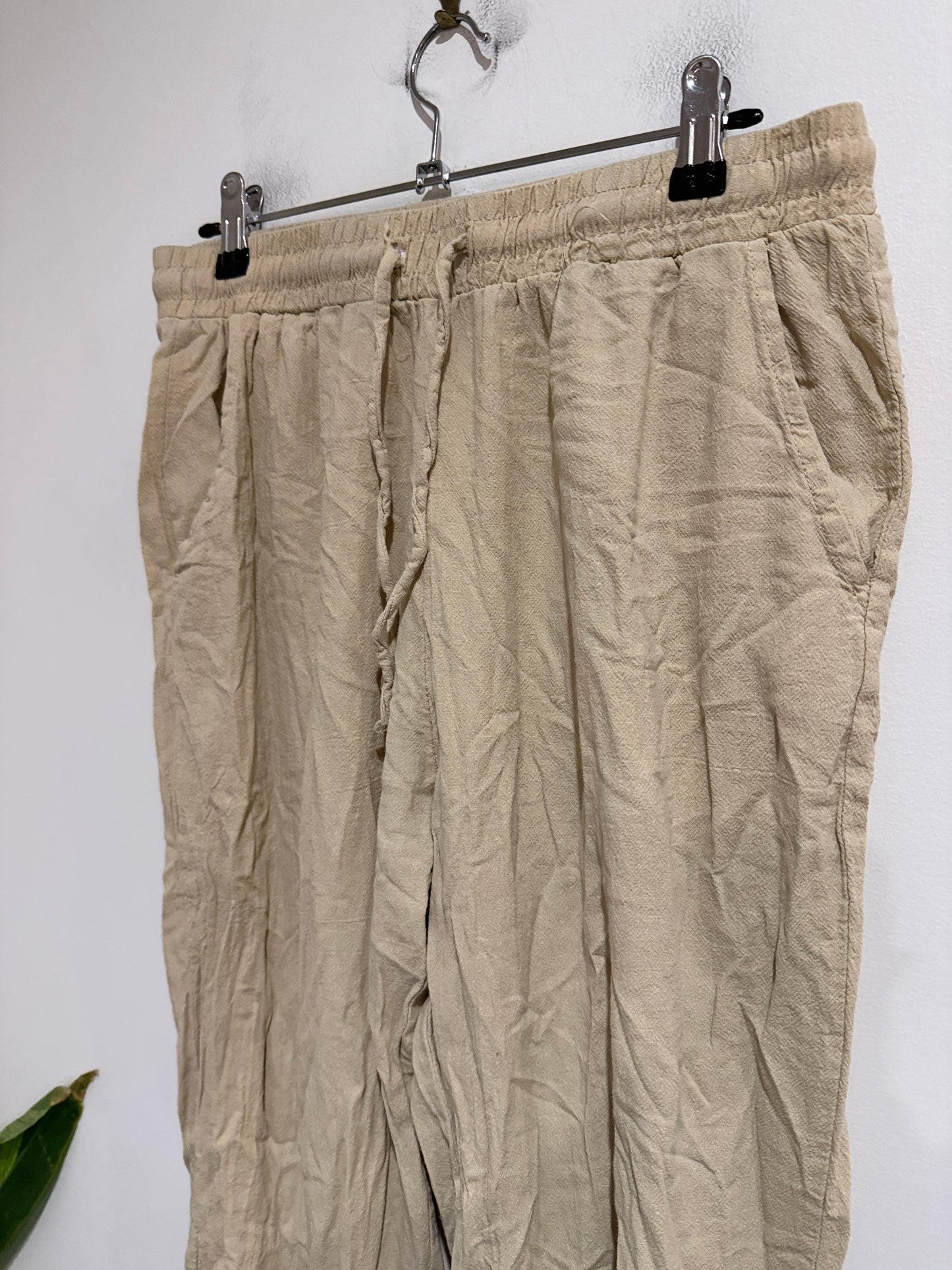 Brand Unknown Size L | Waist 74cm Linen Blend Drawstring Pants