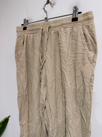Brand Unknown Size L | Waist 74cm Linen Blend Drawstring Pants