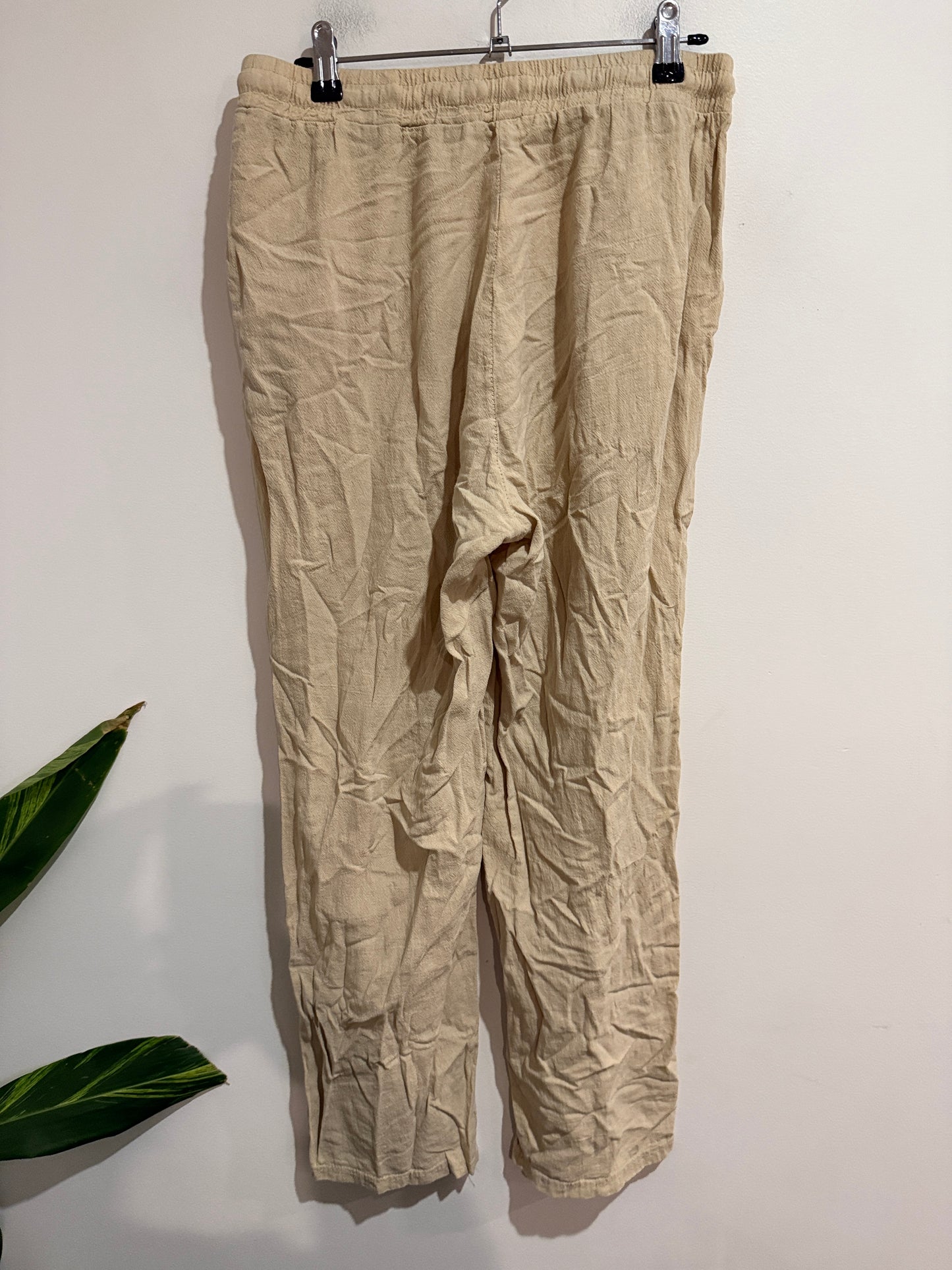 Brand Unknown Size L | Waist 74cm Linen Blend Drawstring Pants